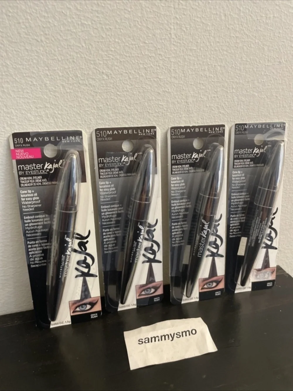 Maybelline Eye Studio Master Kajal Cream Kohl Eyeliner # 510 ONYX RUSH x4
